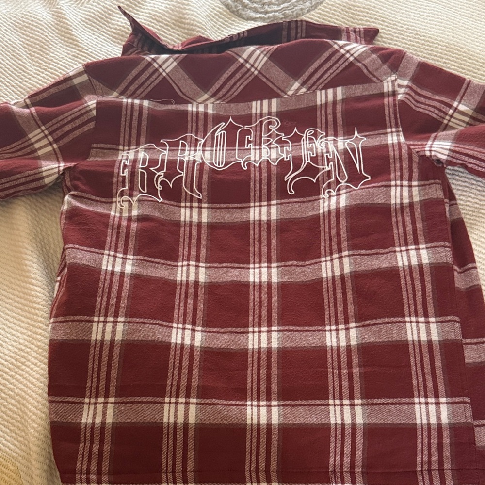 Plaid Casual Button Down Shirt - Red